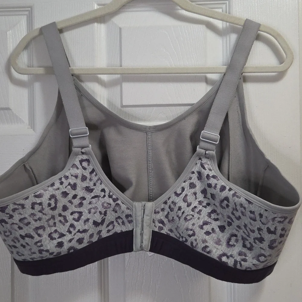 Cacique Lavender Leopard Print Wireless Bra